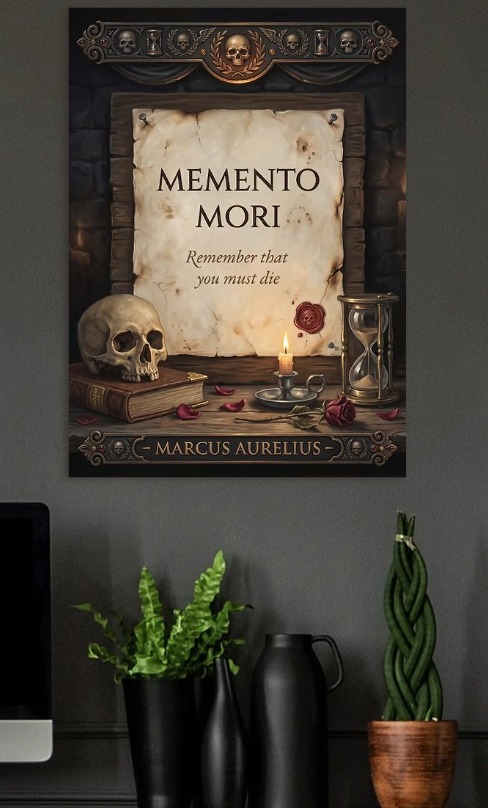 Memento Mori Skull and Hourglass